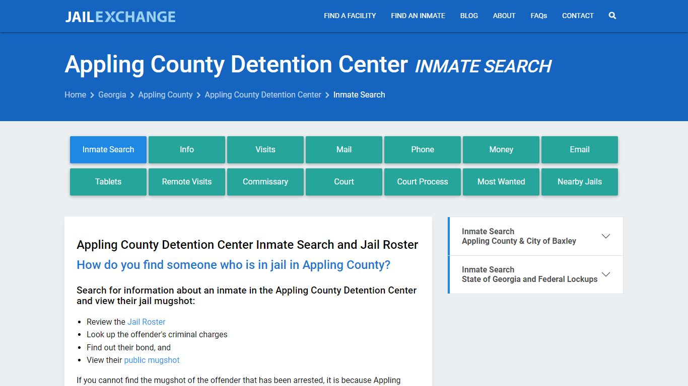 Appling County Detention Center Inmate Search - Jail Exchange